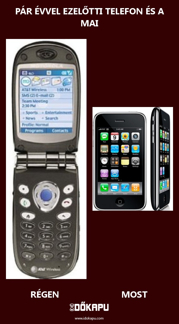 pár évvel ezelőtti telefon és a mai
 
 title=